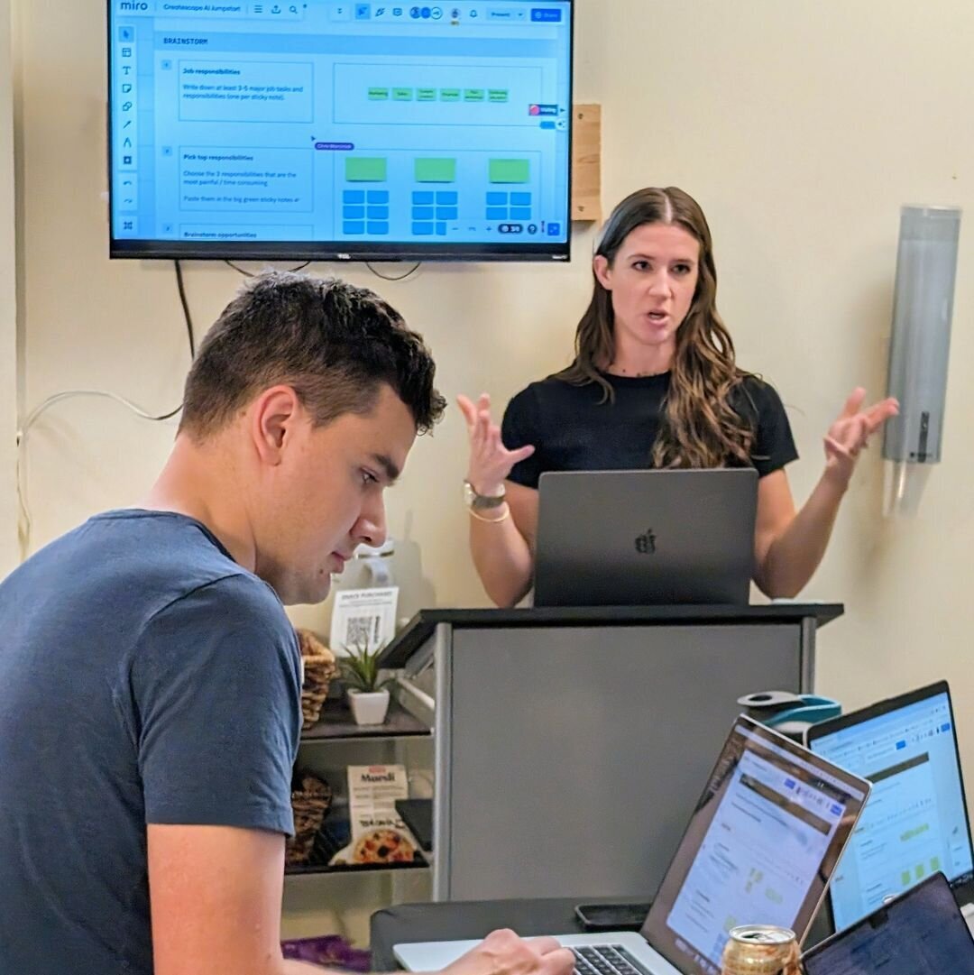 Maria facilitating the AI strategy workshop