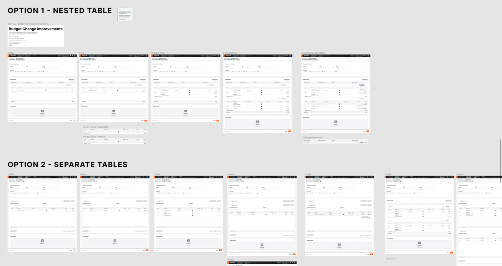 Design explorations