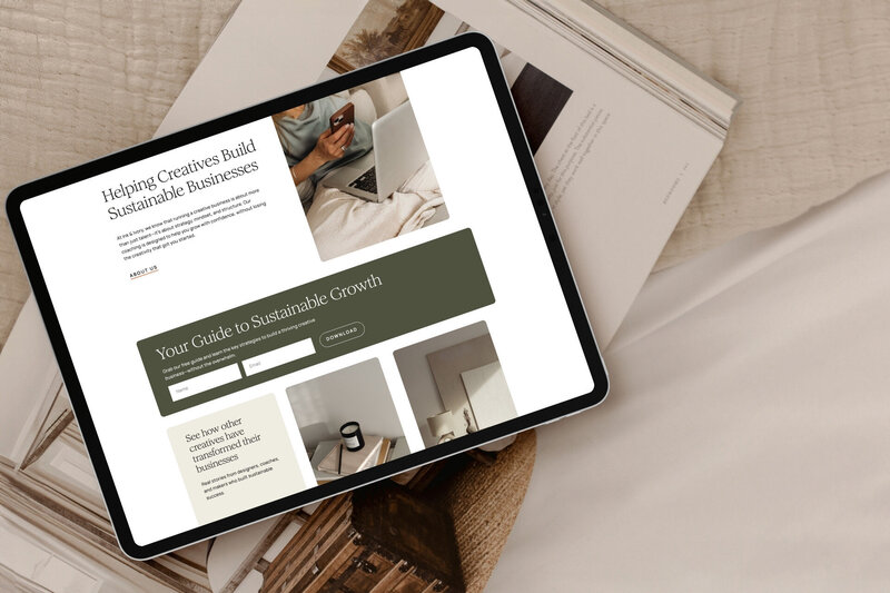 Ink & Ivory homepage design