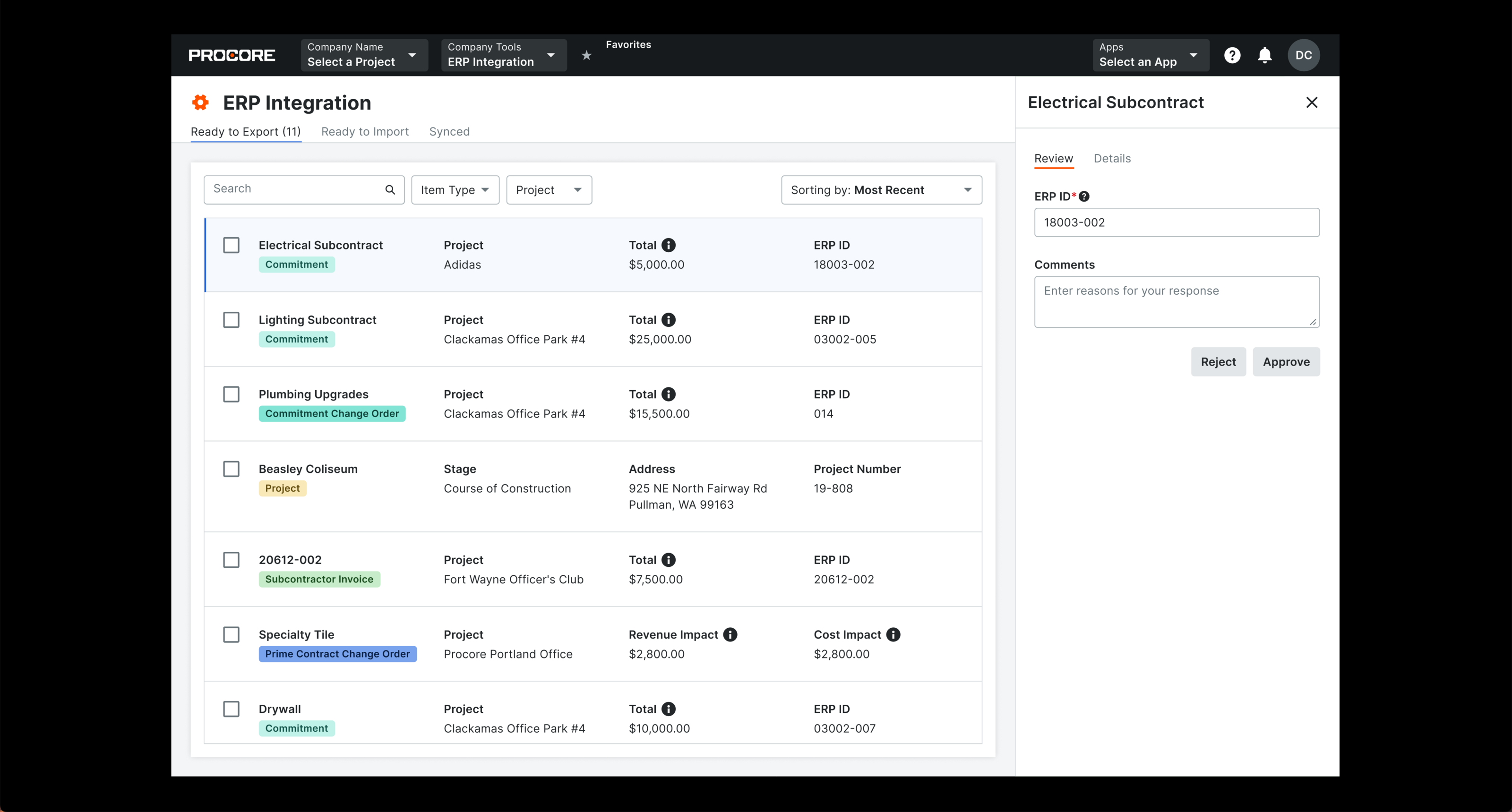 Final ERP integrations designs